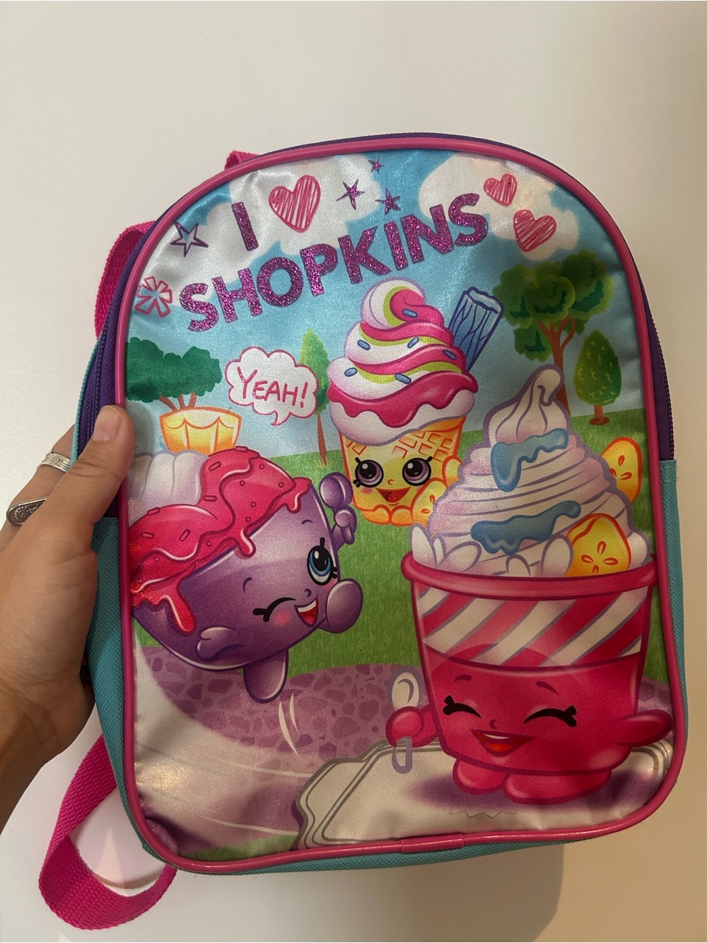 Shopkins Kids Backpack - Double Sided 10”